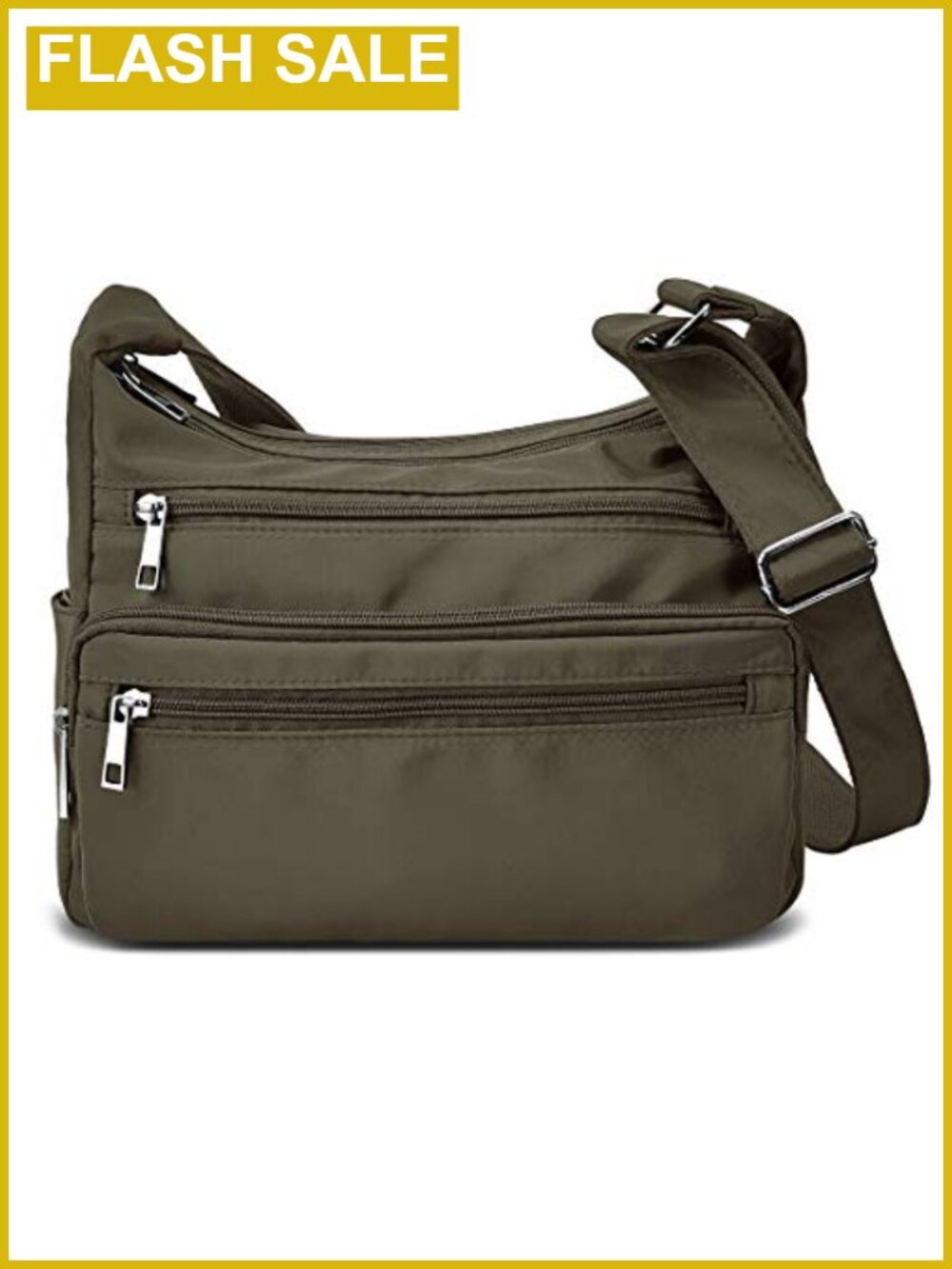 RFID Blocking Nylon Crossbody Bag Multi Pocket Travel Shoulder Purse